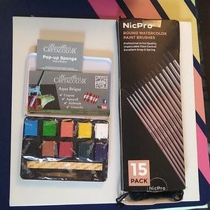 #400 Water Color Paint Set With Canvas and Brushes